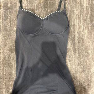 Grey Bustier Top with studs Accents